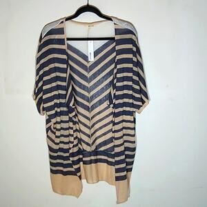 NWT La made open front striped open face thin cardigan. Size Small